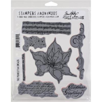 Stampers Anonymous Tim Holtz Cling Stamps - The Poinsettia